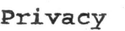 Sinal da marca PRIVACY