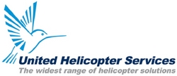 Sinal da marca UNITED HELICOPTER SERVICES THE WIDEST RANGE OF HELICOPTER SOLUTIONS