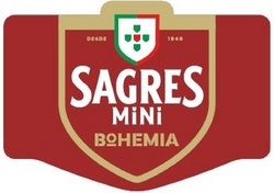 Sinal da marca DESDE 1940 SAGRES MINI BOHEMIA